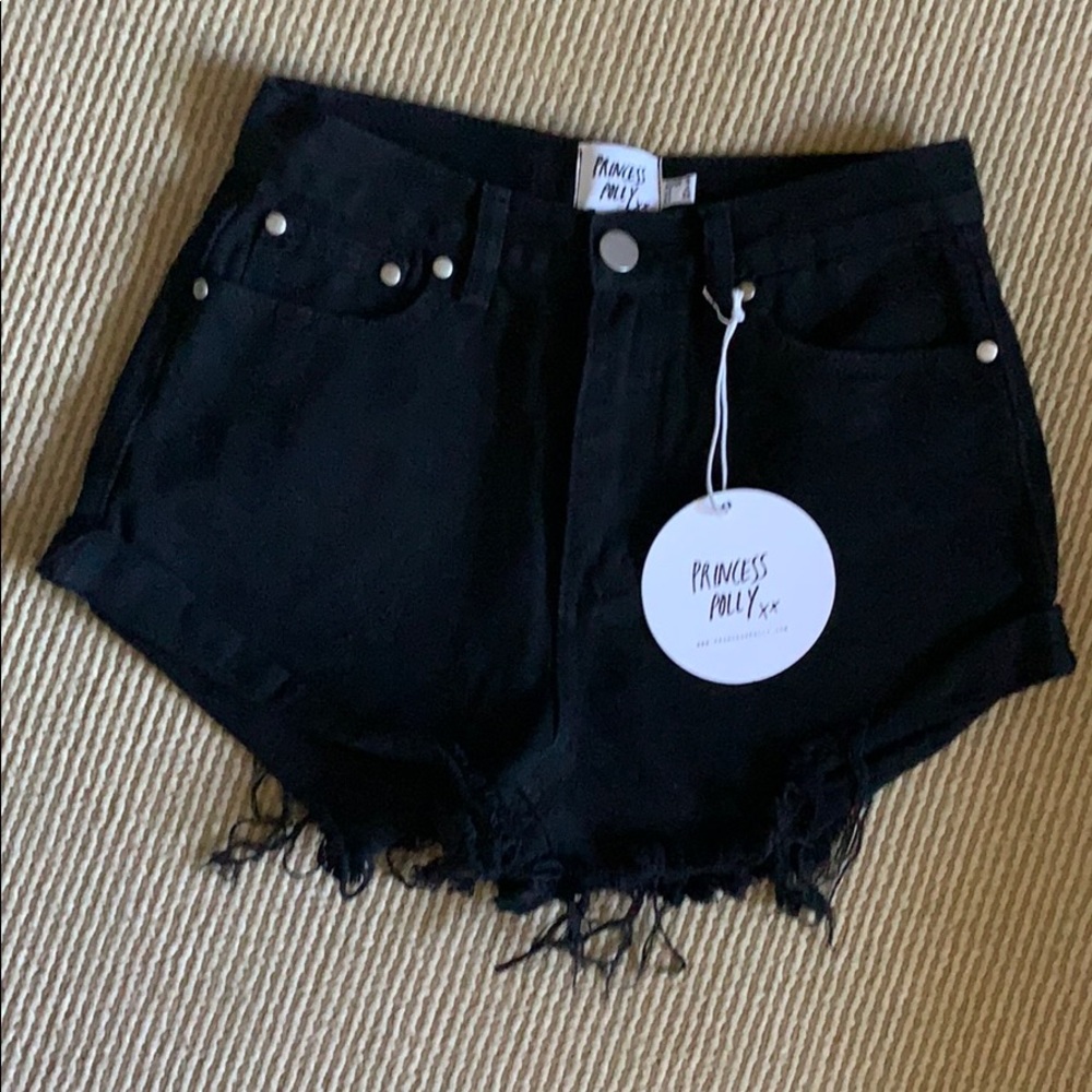 Princess Polly Eddie Highwaisted denim shorts NWT